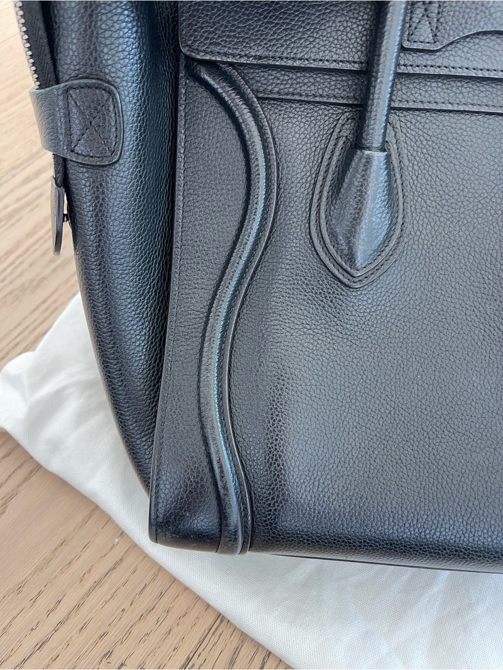 Celine Black Pebbled Leather Micro Luggage Tote - Picture 13 of 16